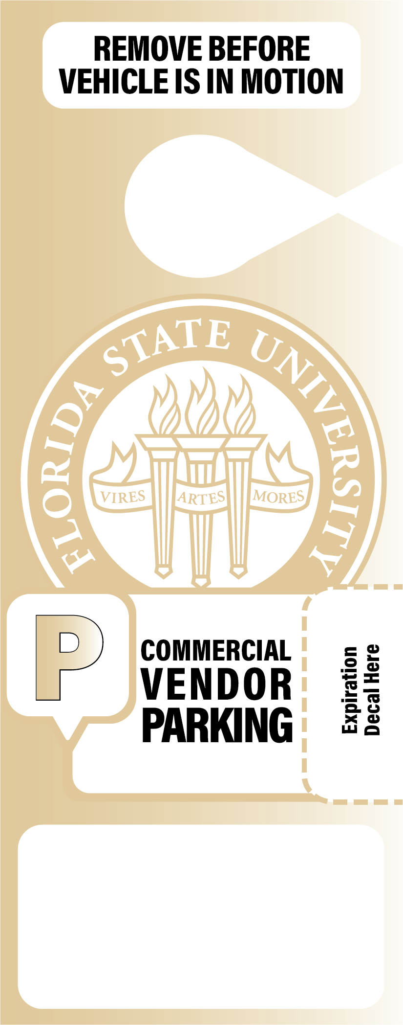 FSU Commercial Vendor Hang Tag Parking Permit