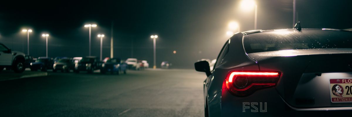 Parking at night on campus
